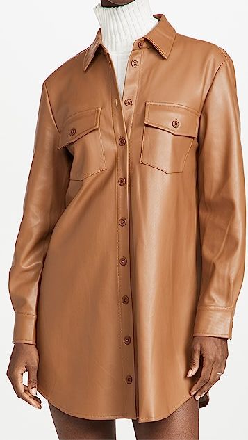 Faux Leather Shirtdress | Shopbop