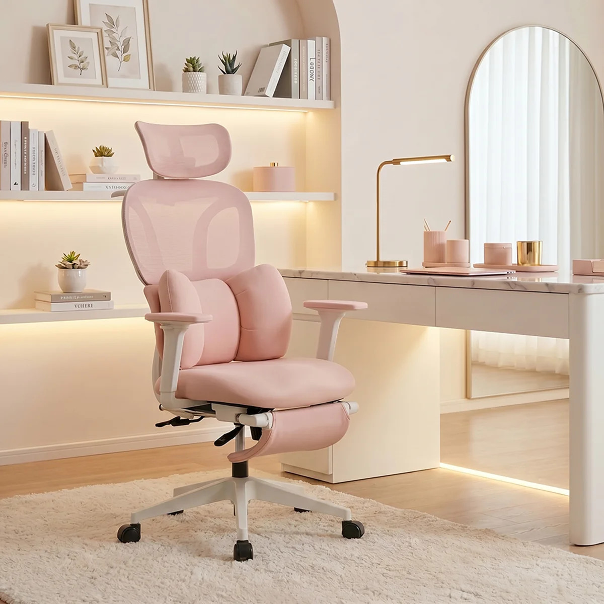 Cablady S1 Embrace Ergonomic Office Chair in Pink | Wayfair North America