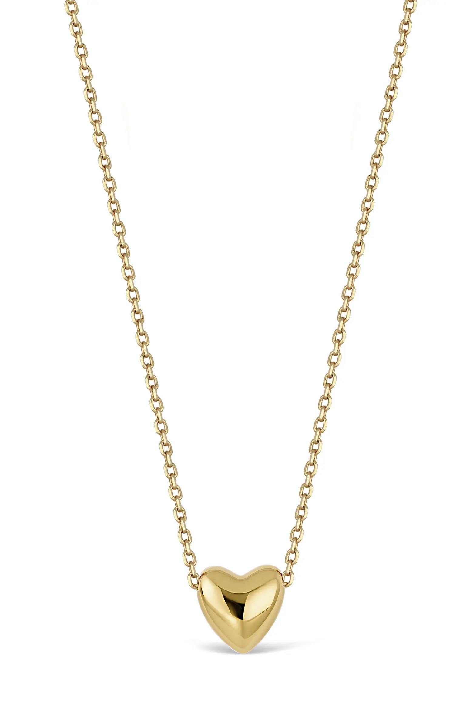14K Gold Puffy Heart Pendant Necklace | Nordstrom