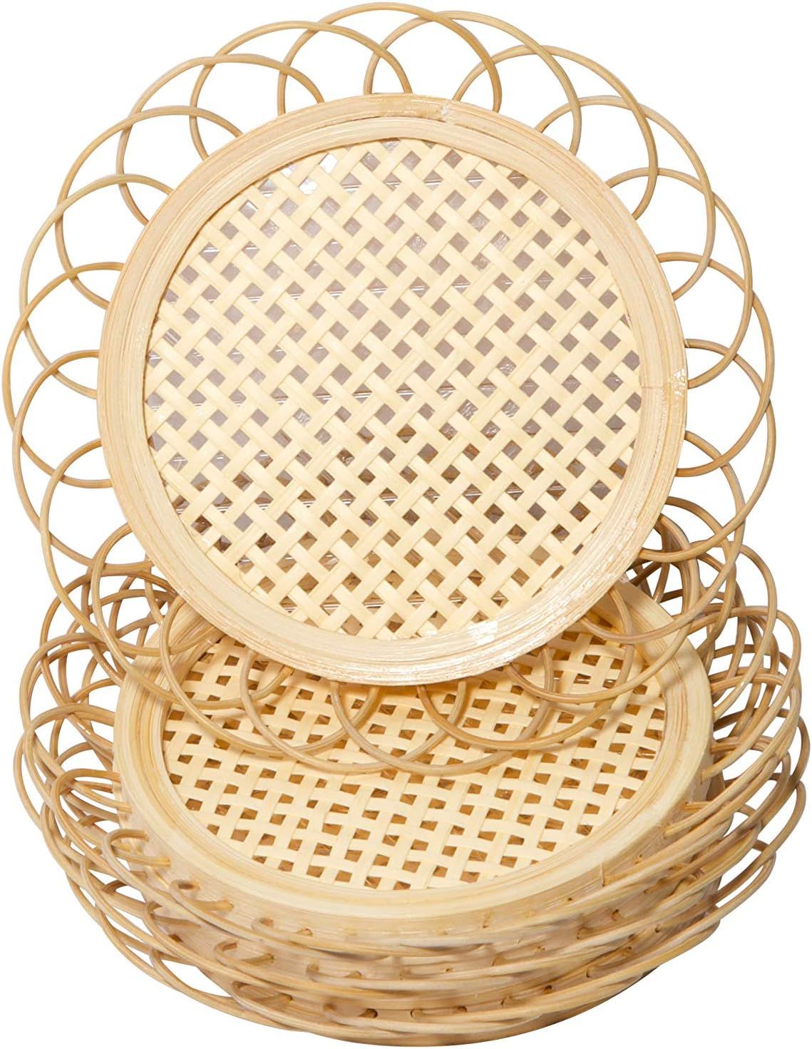 SoBoho Handmade Rattan Coasters for Cottagecore Room Decor - Boho Coasters for Boho Living Room D... | Amazon (US)