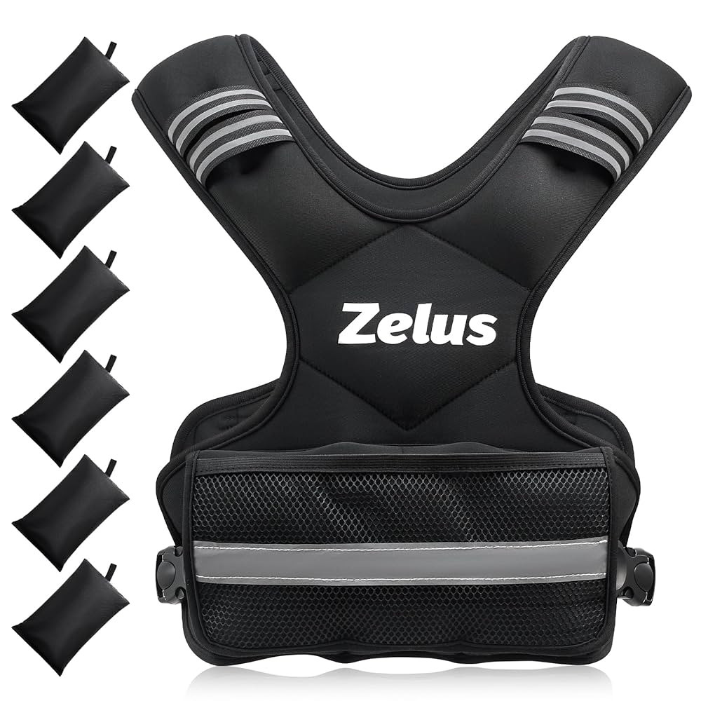 ZELUS Weighted Vest for Men and Women | 4-10lb/11-20lb/20-32lb Vest with 6 Ironsand Weights for H... | Amazon (US)