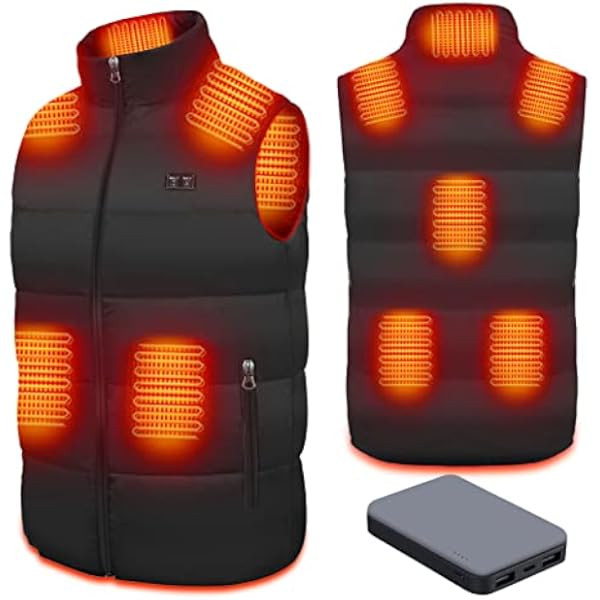 TAMEYA Mens Heated Vest with 3 Heating Level & 9 Heating Zones, Washable Lightweight Zip Heated Vest | Amazon (US)