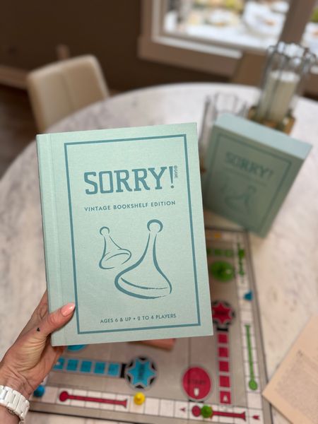 Sorry! Board game for family game night vintage bookshelf edition 