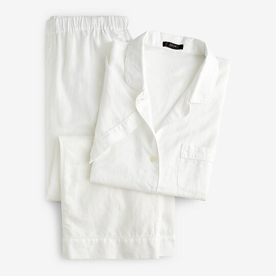 Cotton-linen short-sleeve pajama set | J. Crew US