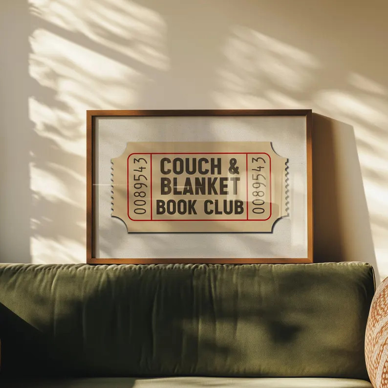 Reading Nook Wall Art Accent Book Club Vintage Poster Home Decor Reading Room Library Sign Book L... | Etsy (US)