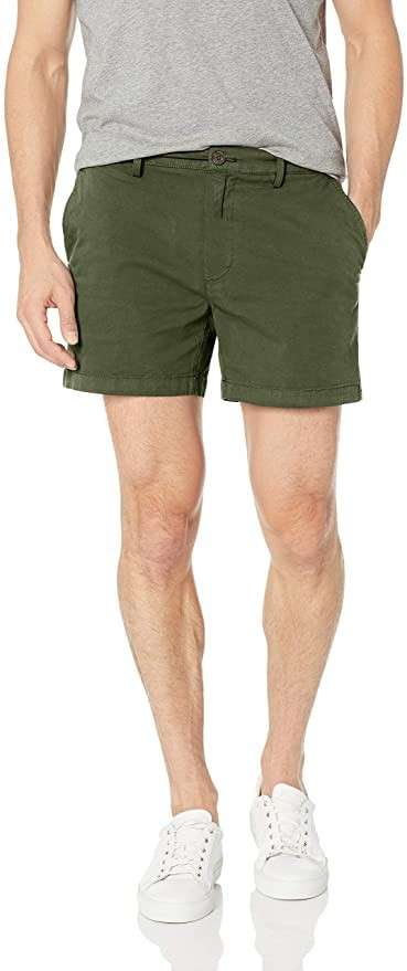 Amazon Brand - Goodthreads Men's 5" Inseam Flat-Front Comfort Stretch Chino Short | Amazon (US)