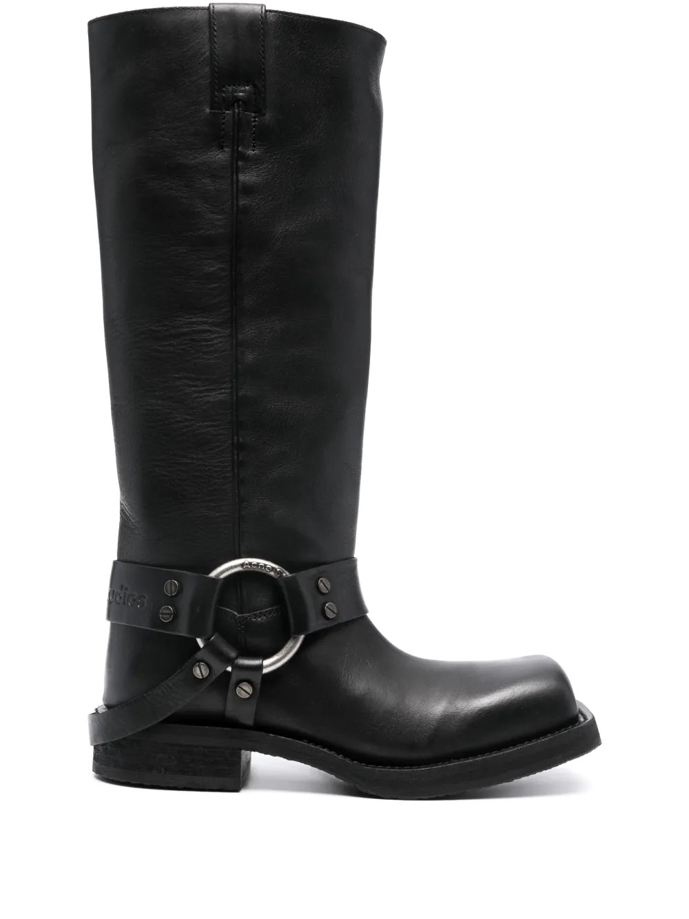 Acne Studios 30mm square-toe Leather Boots  | Black | FARFETCH UK | Farfetch Global