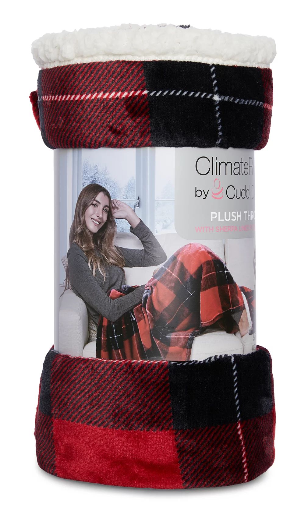 ClimateRight by Cuddl Duds Foot Pocket Plush Throw, Red Buffalo Plaid, 50" x 70" | Walmart (US)