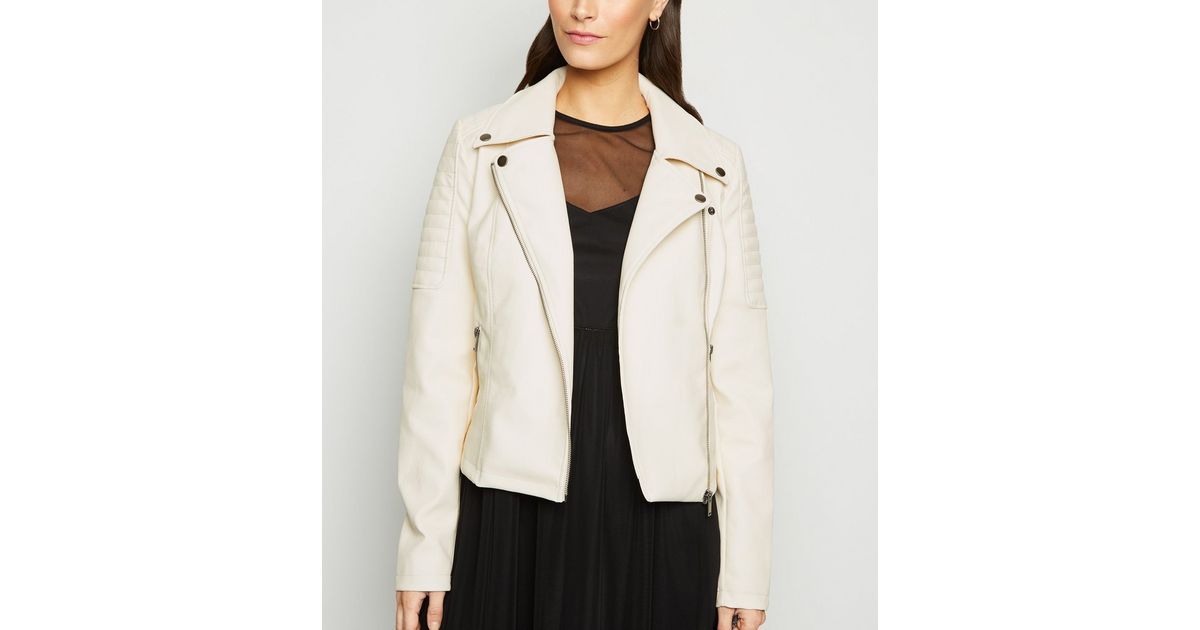 Noisy May Cream Leather-Look Jacket
						
						Add to Saved Items
						Remove from Saved Items | New Look (UK)