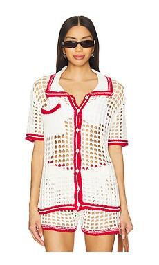 superdown Bronwin Top in White & Red from Revolve.com | Revolve Clothing (Global)