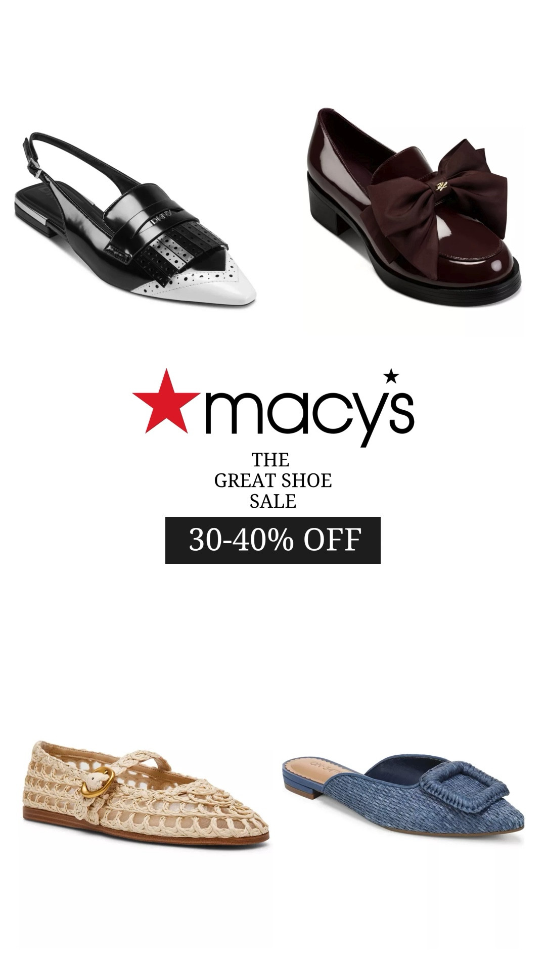 @Macys the great shoe sale 30-40% off 
#LTKShoes

#LTKSaleAlert #LTKWorkwear