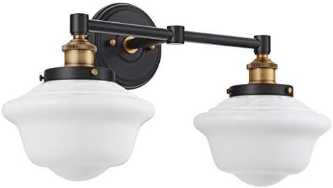 Linea di Liara Lavagna Farmhouse Matte Black Bathroom Light Fixtures Over Mirror Black and Gold 2... | Amazon (US)