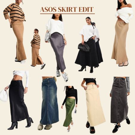 A good selection of maxi skirts perfect for the autumn/ winter but also all year round. 

Knitted maxi skirt, satin slip skirt, midi skirt, denim maxi skirt. 

#LTKSeasonal #LTKstyletip #LTKeurope