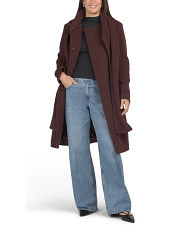 Italian Wool And Cashmere Blend Quarter Coat With Removable Scarf | Wool & Wool Blends | Marshall... | Marshalls