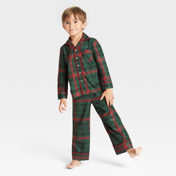 Toddler Tartan Plaid 2pc Pajama Set Dark Green/Red - Hearth & Hand™ with Magnolia | Target