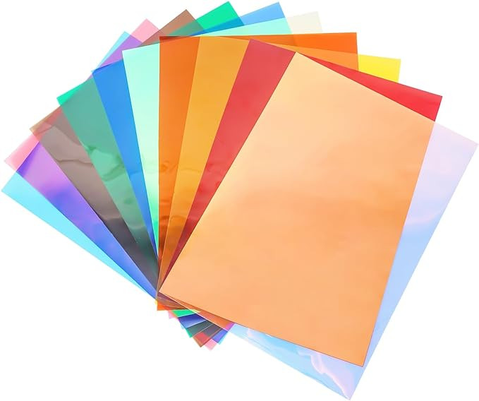 10Colors Bundle Pack Colorful Transparent Window Film Self Adhesive Glass Film Glass Decoration T... | Amazon (US)
