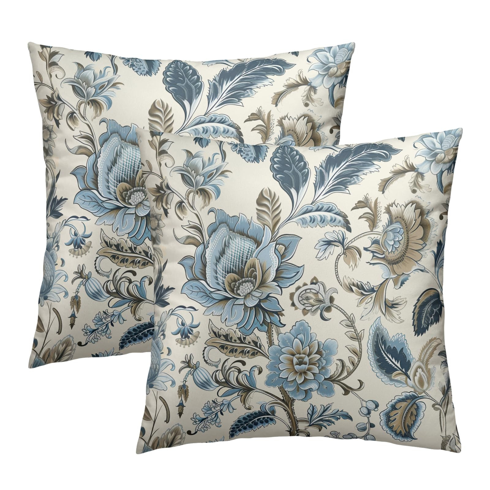 Kawani Blue Flowers Chinoiserie Throw Pillow Cover 18x18 Inch Pack of 2 Vintage Farmhouse Floral ... | Amazon (US)