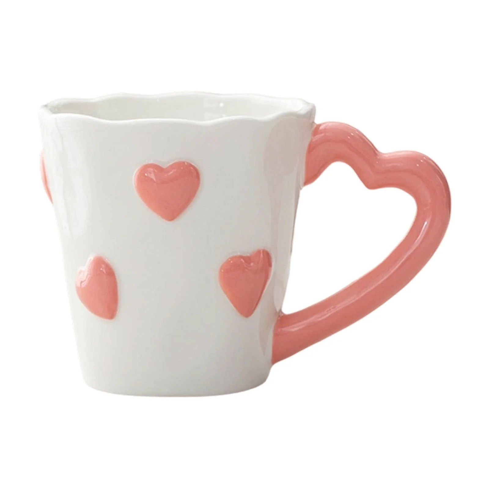 OAVQHLG3B Ceramic Coffee Mug - 8.5 Oz Elegant Heart Embossed Tea Cups for Latte, Hot Tea, Cappucc... | Walmart (US)