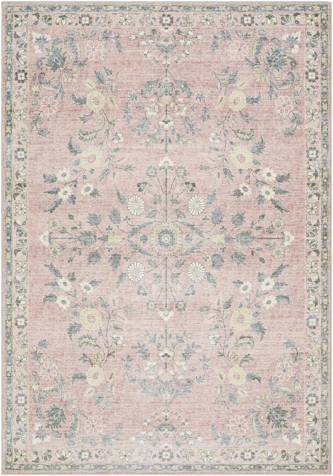 Meyly Pink Washable Area Rug | Boutique Rugs