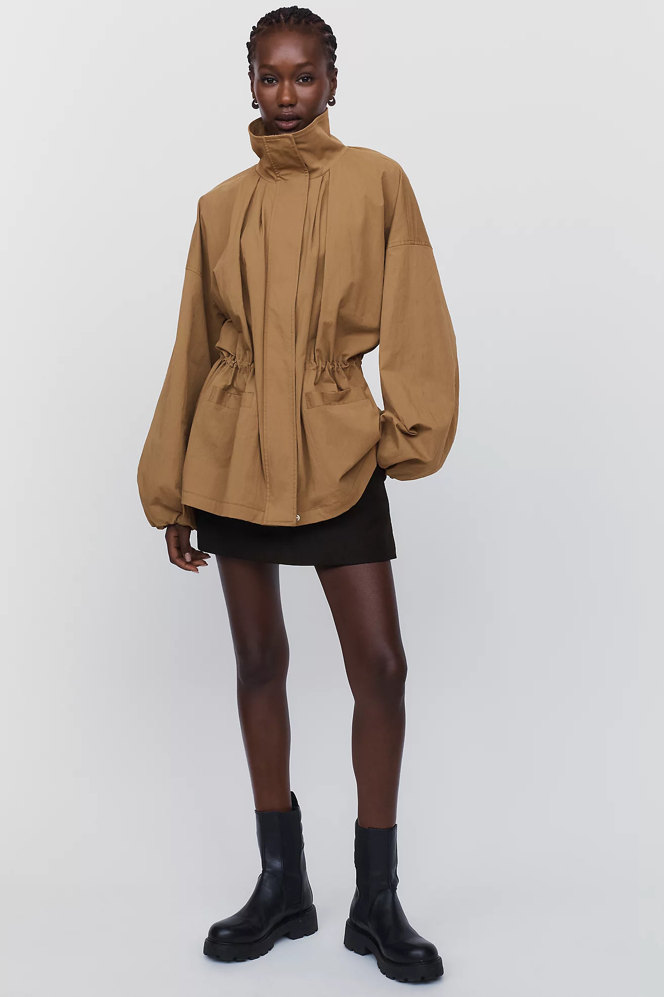 By Anthropologie Funnel Neck Cinched Jacket | Anthropologie (US)