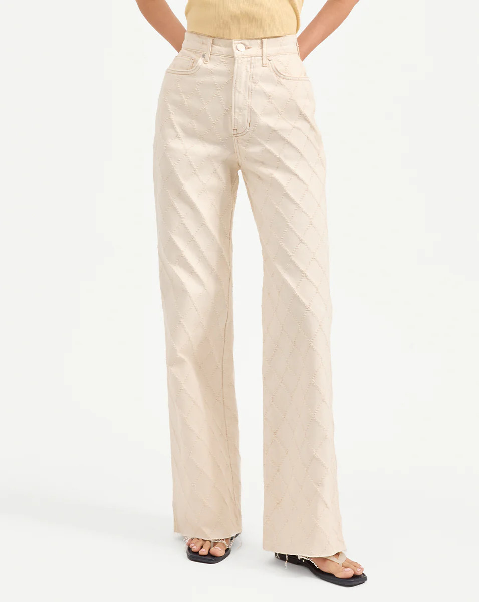 Taylor Diamond-Printed Wide-Leg Jean | Veronica Beard