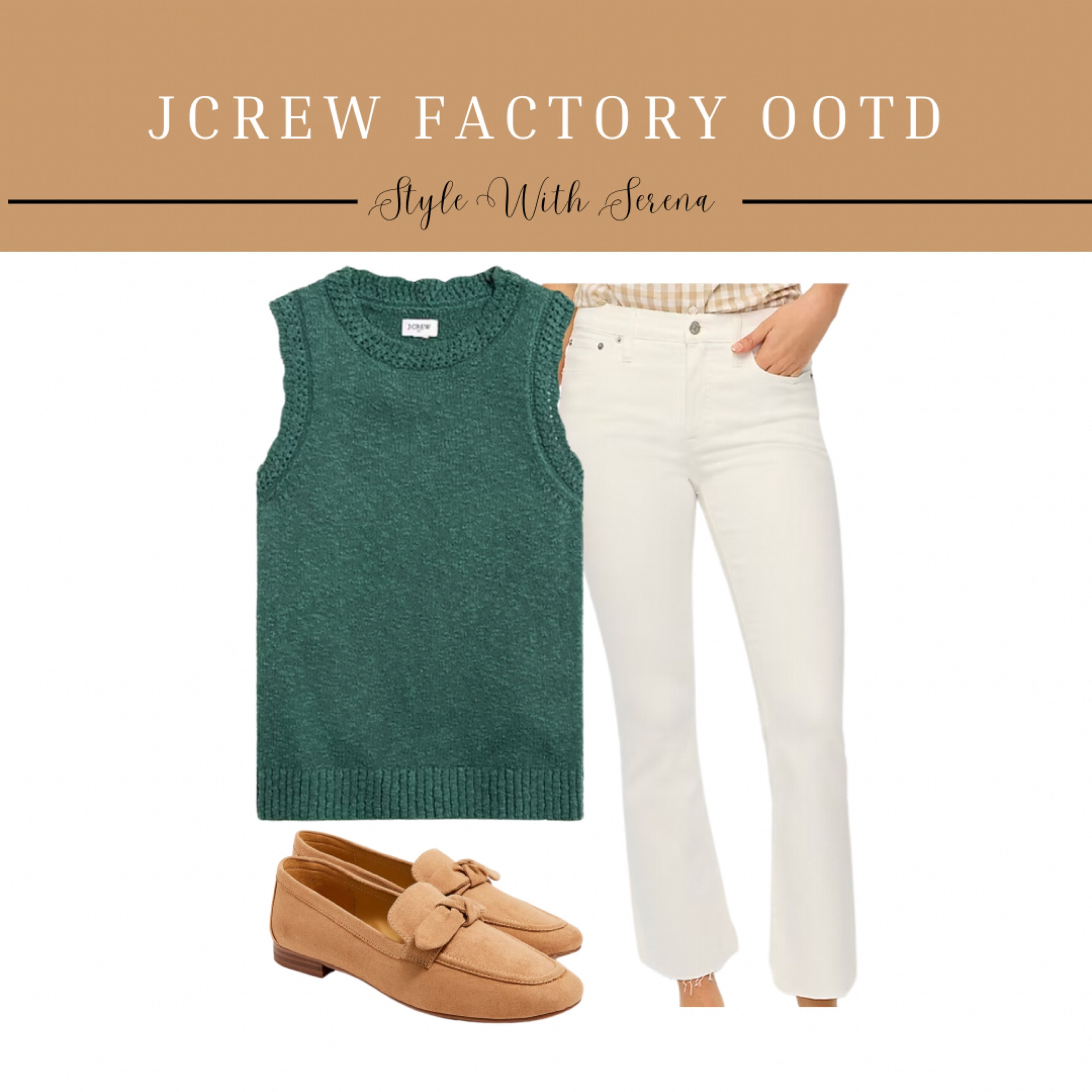 Jcrew factory, white denim, white jeans, sweater tank, mules 

#LTKStyleTip #LTKOver40 #LTKSeasonal