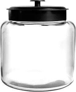 Anchor Hocking Montana 1.5 Gallon Glass Jar with Lid, Black Metal Lid | Amazon (US)