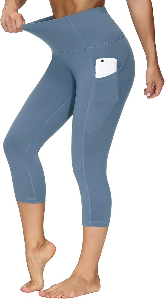 THE GYM PEOPLE Thick High Waist Yoga Pants with Pockets, Tummy Control Workout Running Yoga Leggi... | Amazon (US)