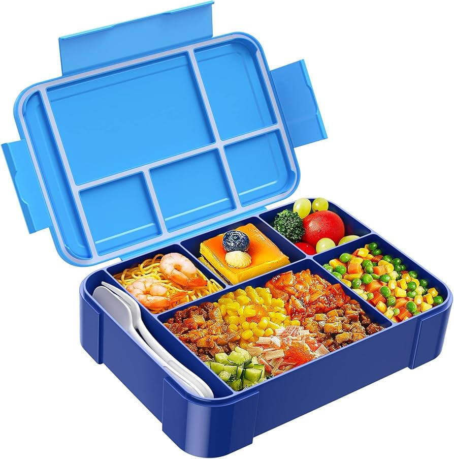 Jelife Bento Lunch Box for Kids - 1450ml Leakproof Kids Bento Box 6 Compartments Toddler Lunch bo... | Amazon (US)