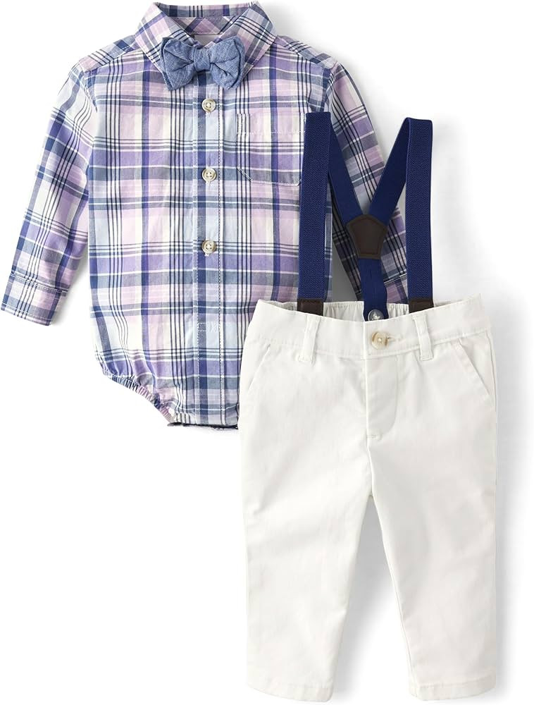 Gymboree baby-boys 2-piece Special Occasion Top and Pant Suspender Set Seasonal | Amazon (US)