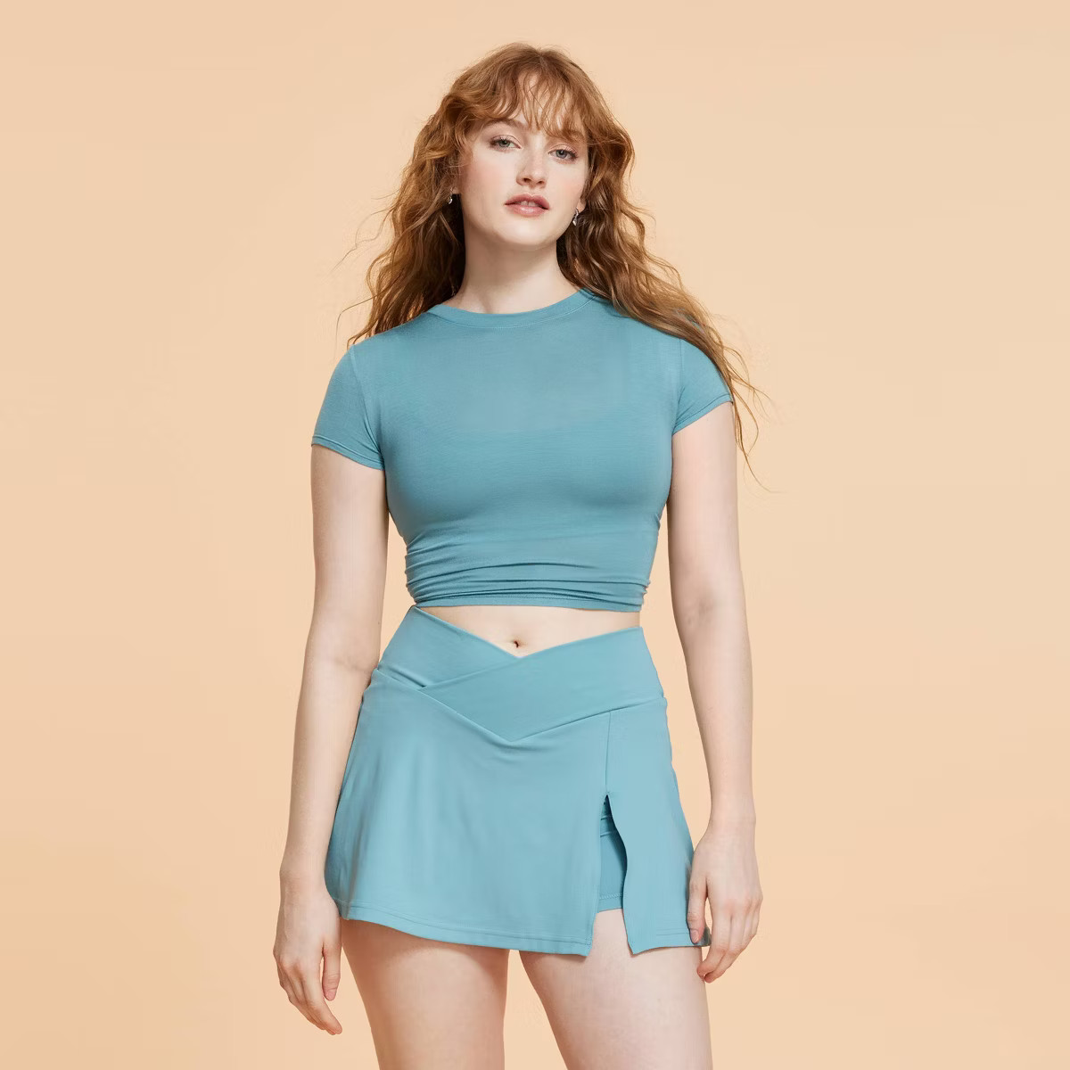Blogilates Women's Reversible Bow Back Short Sleeve Top - Teal Blue M | Target