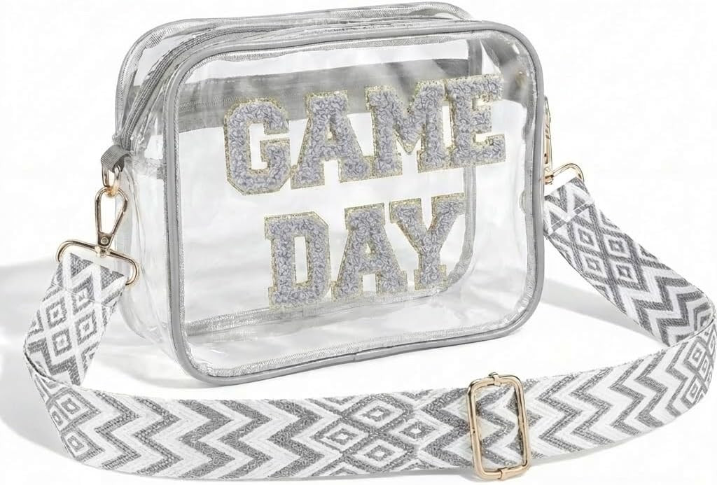 Clear Bag for Stadium Events - 9x7x2.5 Small Crossbody Purse for Women, Cute Game Day Bag for Foo... | Amazon (US)