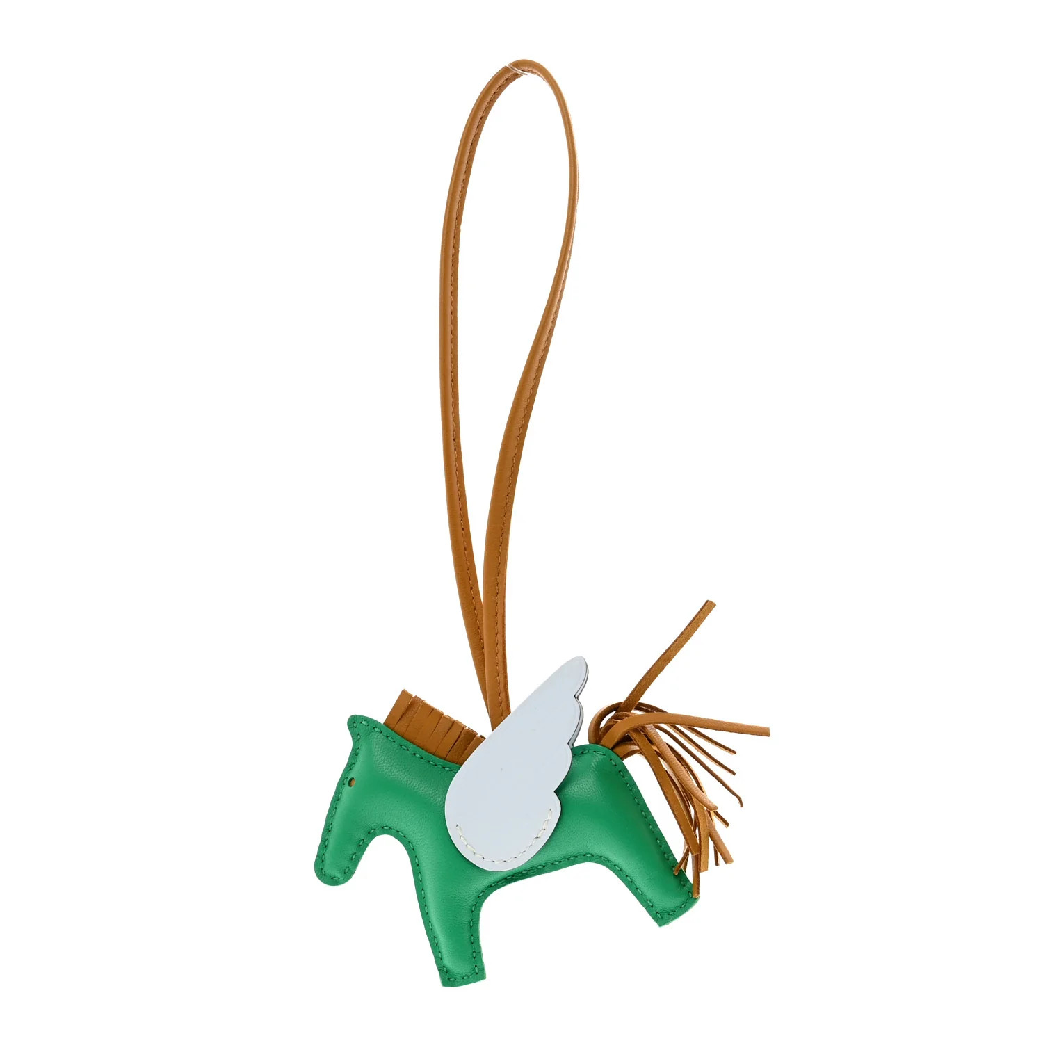 Milo Lambskin Grigri Rodeo Pegase Horse Bag Charm PM Menthe Sesame Bleu Brume | FASHIONPHILE (US)