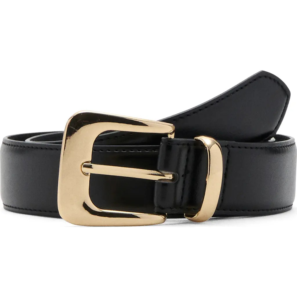 MANGO Faux Leather Belt in Black at Nordstrom, Size Small | Nordstrom