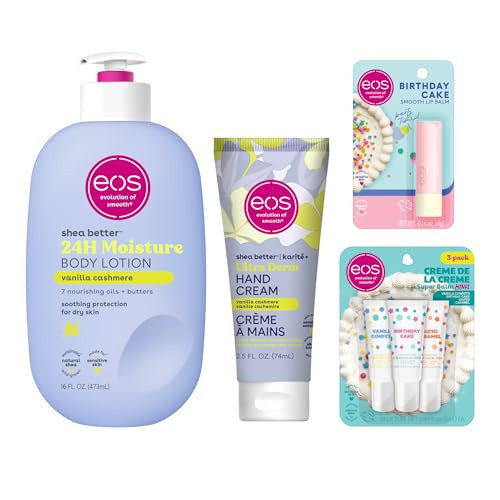 eos Happy Birthday Bundle- Lip Balm Stick + Mini Super Balms + Body Lotion + Hand Cream | Amazon (US)