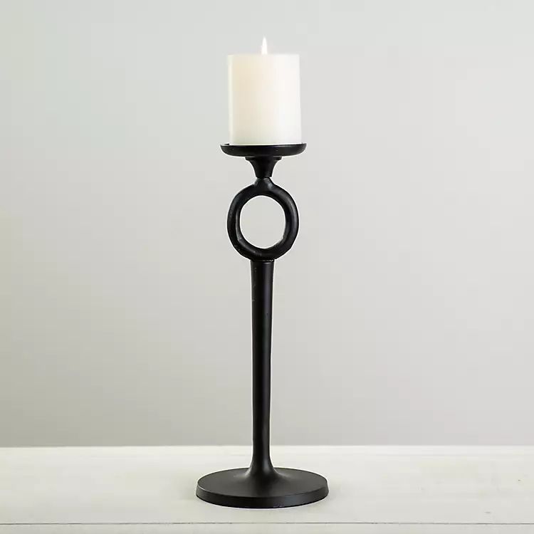 New! Black Metal Modern Round Candle Holder, 15 in. | Kirkland's Home