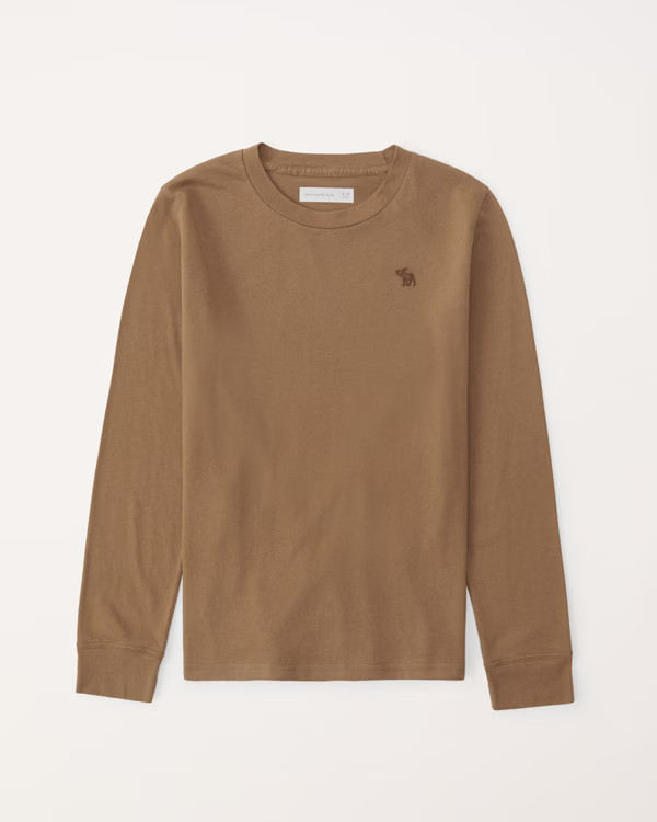 essential long-sleeve icon crew tee | Abercrombie & Fitch (US)