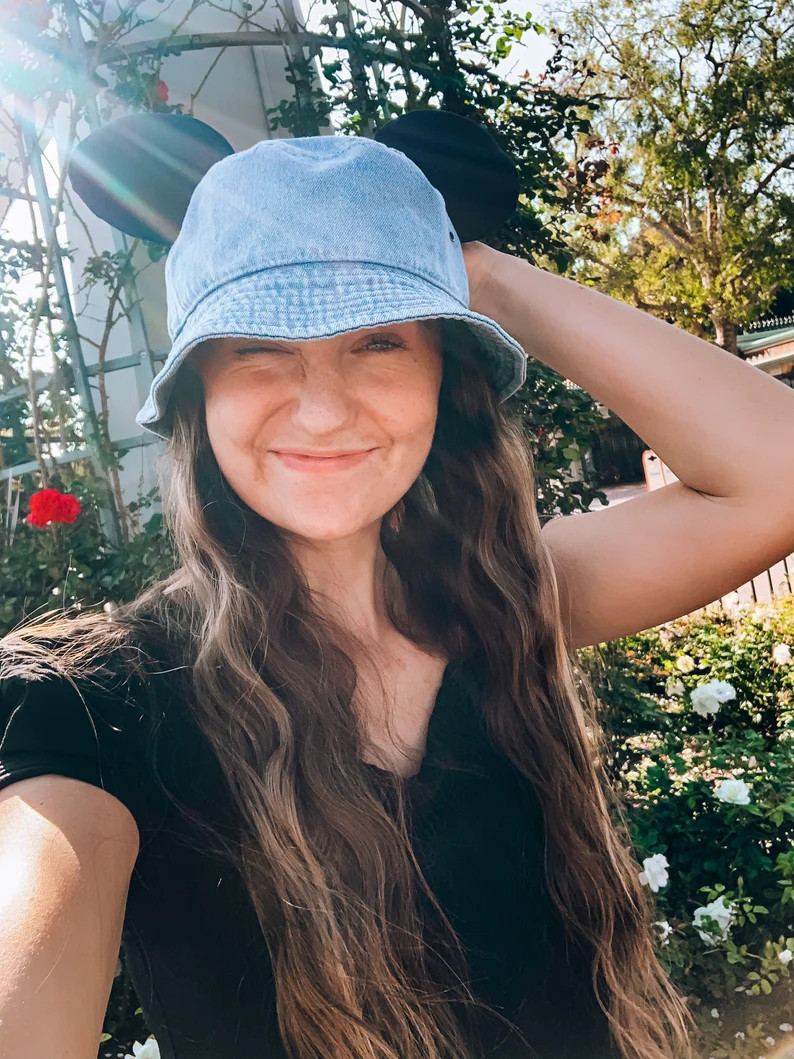 Magical Mouse Ear Bucket Hats in Jean, Black, and White Bucket Hats - Etsy | Etsy (US)