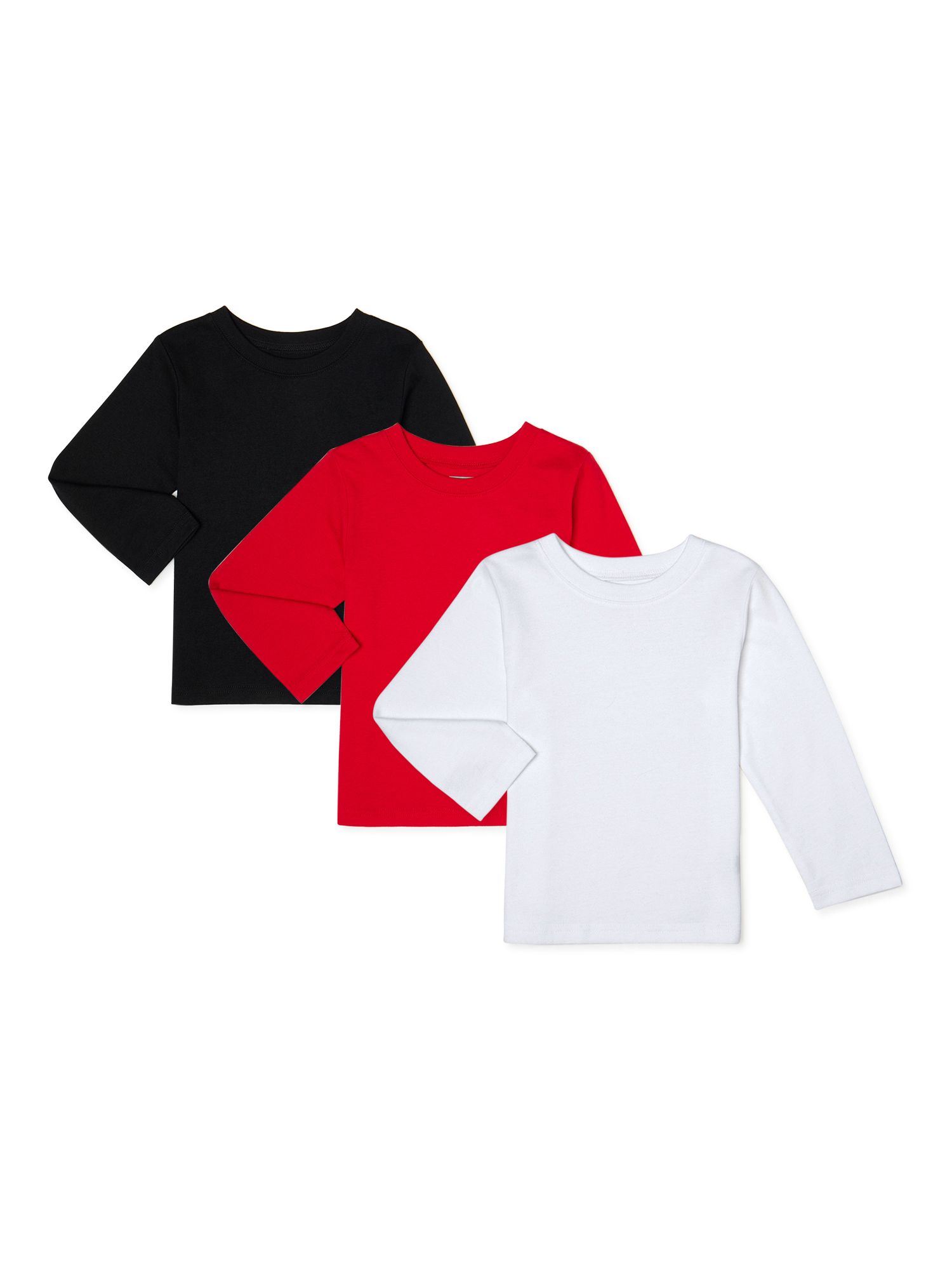 Garanimals Baby Boy & Toddler Boy Long-Sleeve Solid T-Shirt, 3-Pack (12M-5T) | Walmart (US)