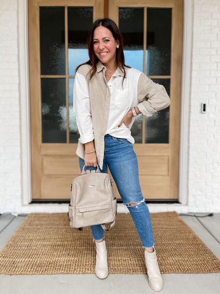 Linking similar shirts. Mine went out of stock right after I grabbed it. 
Jeans - tts. Wearing a 28S 
Boots -tts 
Bag is so good and comes in lots of colors! 

#LTKunder50 #LTKSeasonal #LTKunder100