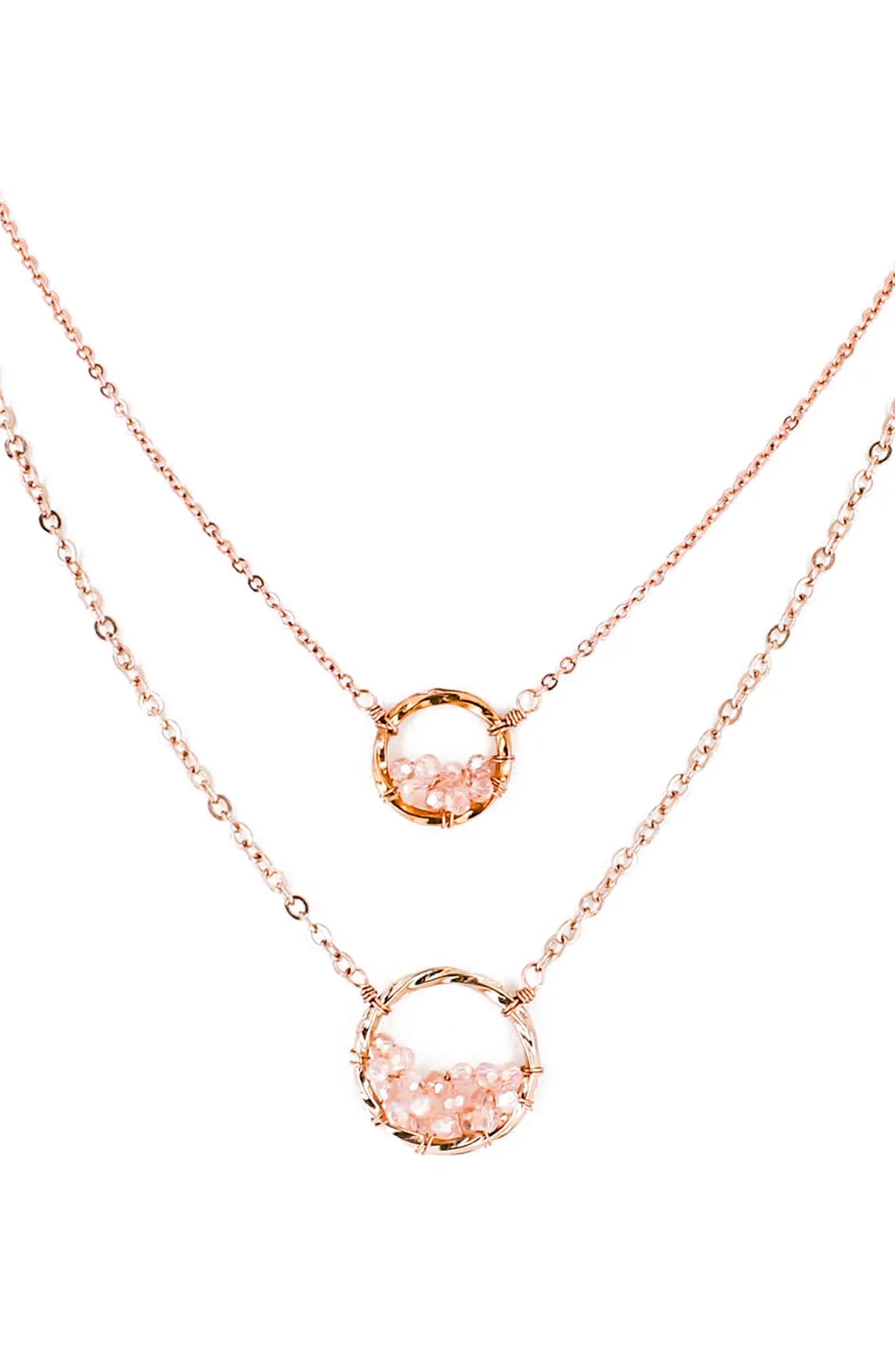 Crystal Circle Double Chain Necklace | Nordstrom