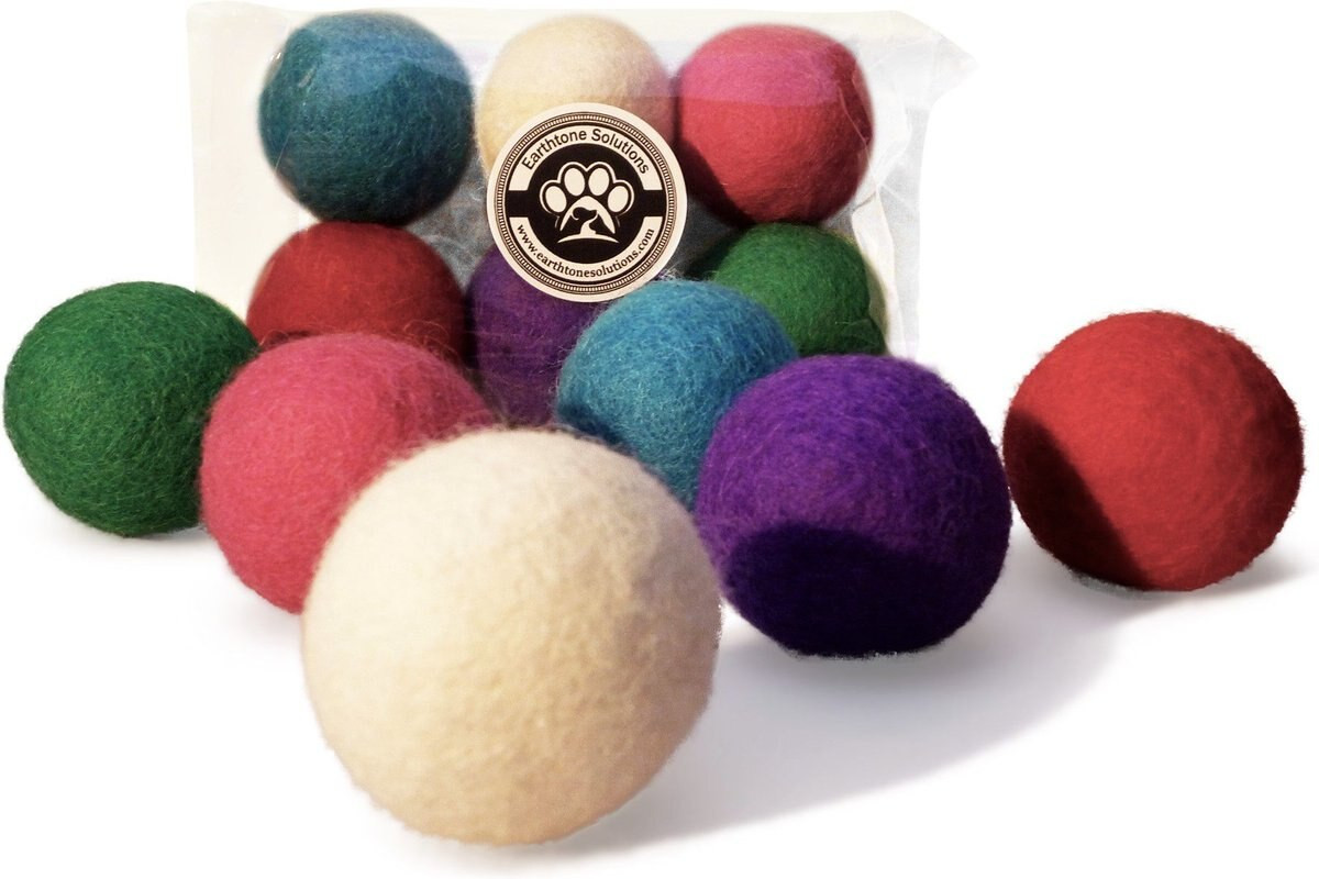 Earthtone Solutions Felted Wool Cat Ball Toy, 6 count | Chewy