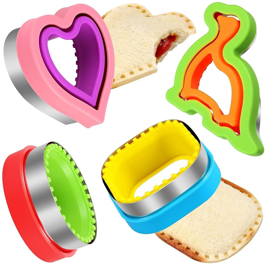 HINZER Sandwich Cutter and Sealer Set 4 Pcs Bread Decruster Sandwich Cutter Pancake Maker Heart S... | Amazon (US)