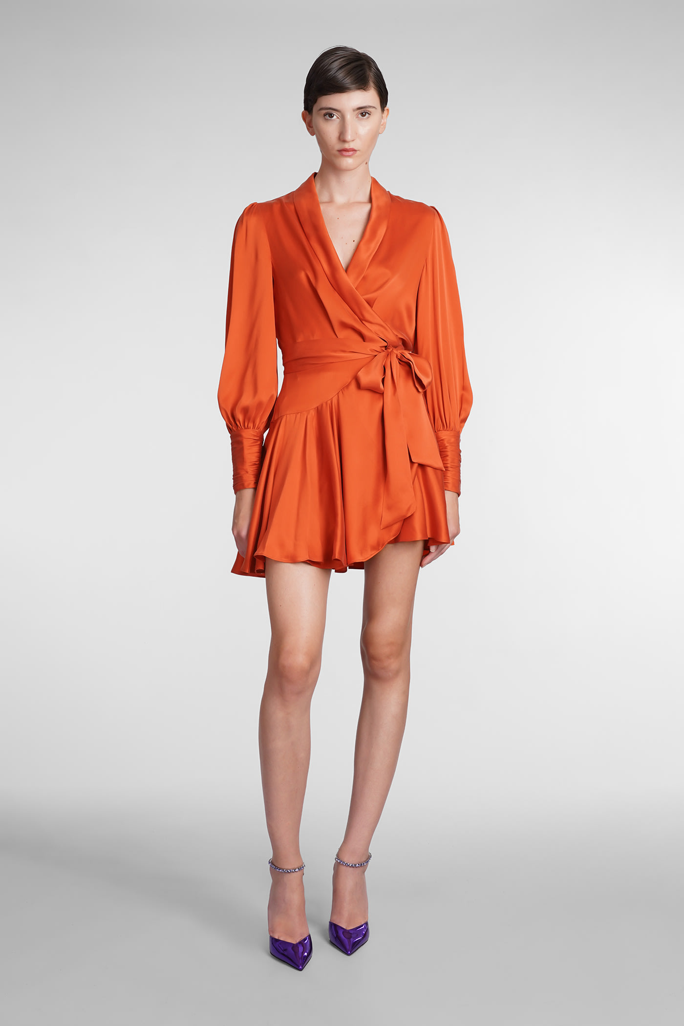 Zimmermann Dress In Orange Silk | Italist.com US