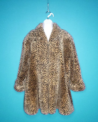 Vtg Monterey Fashions Faux Fur Leopard Cheetah Print Swing Coat VOLUP Sz XL/XXL | eBay US