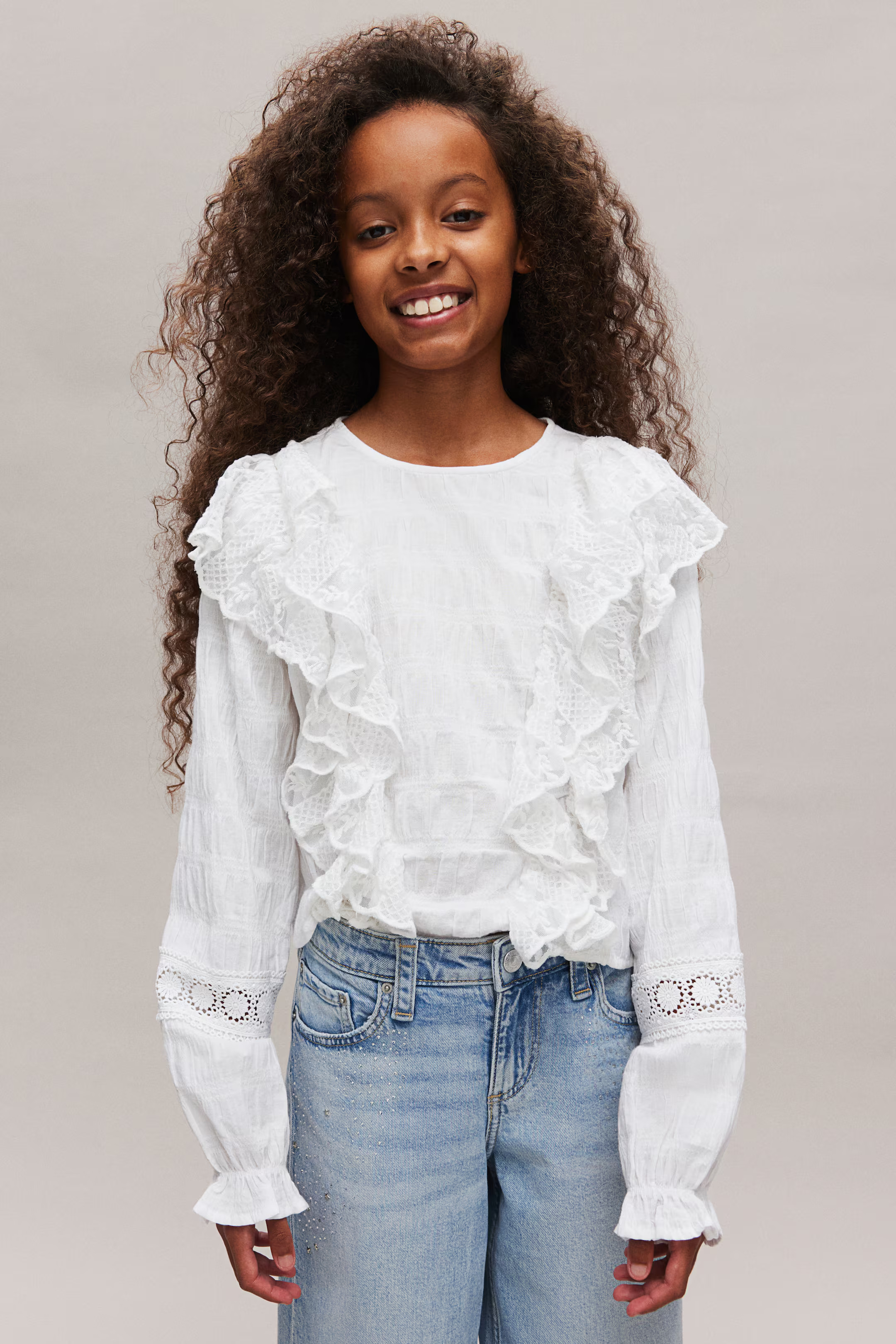 Lace-Flounced Blouse | H&M (US + CA)