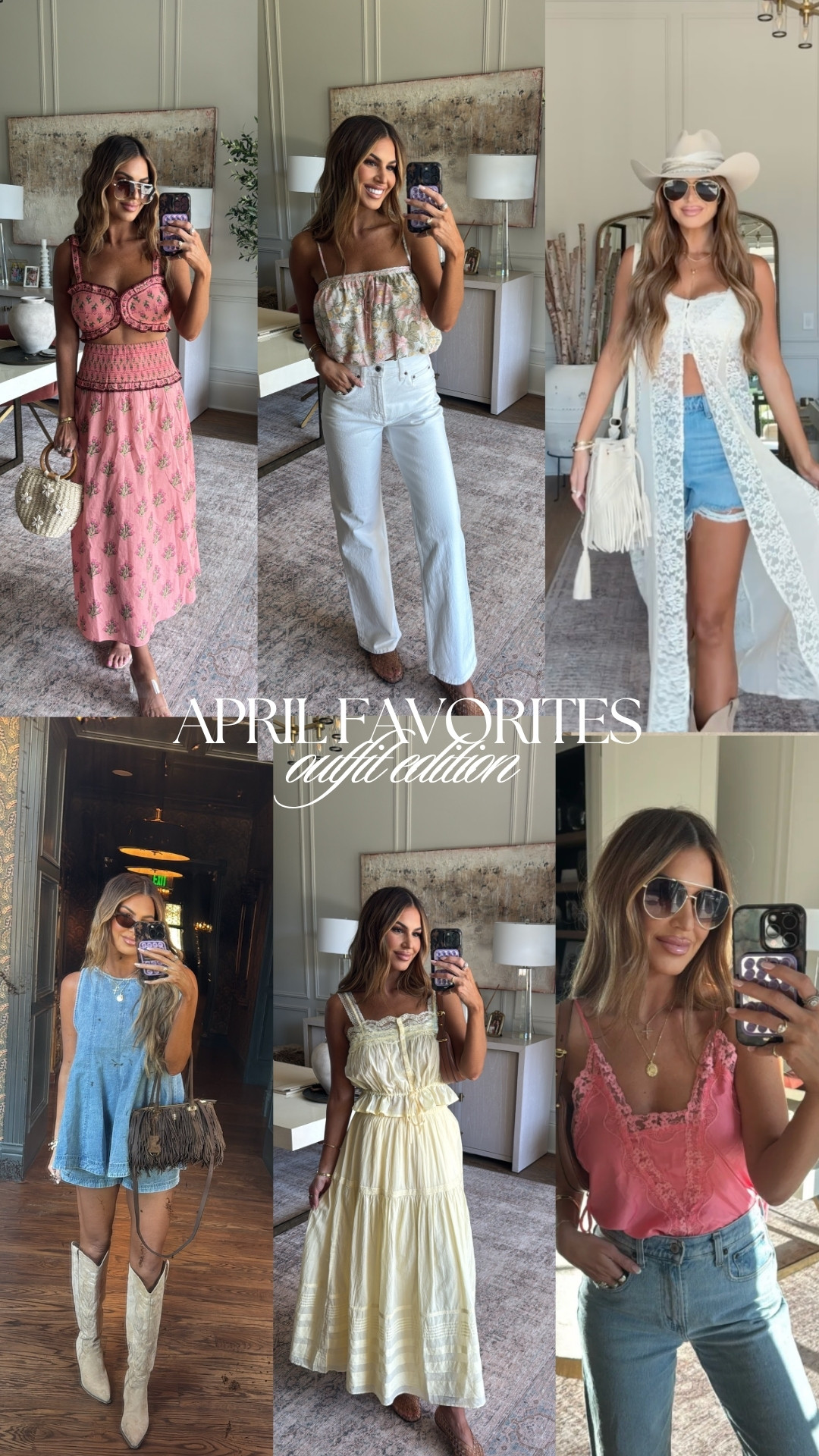 april outfit favorites 🩷 wearing a small in tops/sets and a 26 in denim! 

 