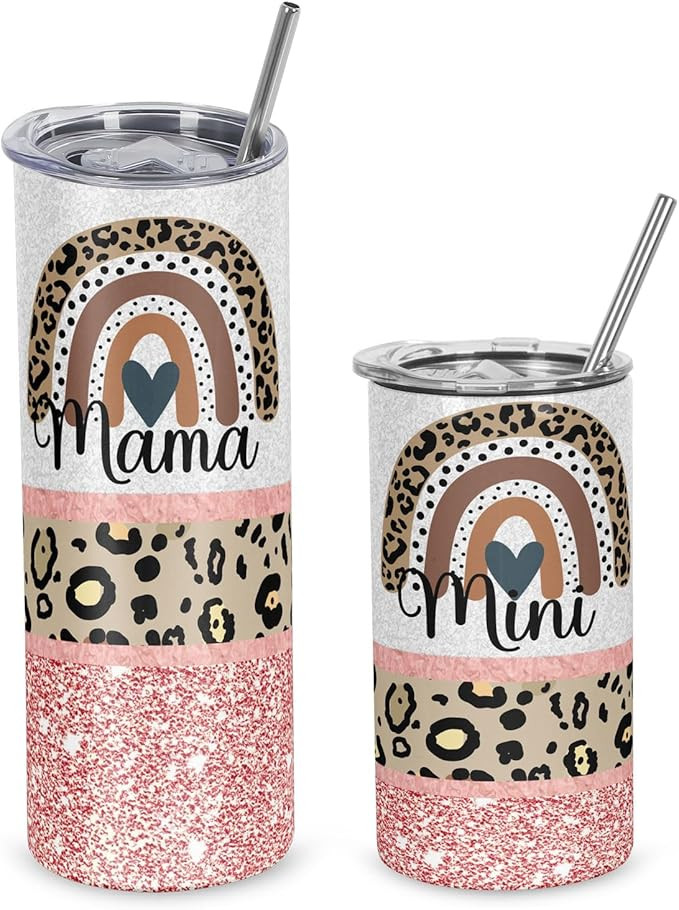 Cosictic Mama And Mini Skinny Tumbler Set For Mom And Kids, Mother's Day Gift For Mom New Mom Mom... | Amazon (US)