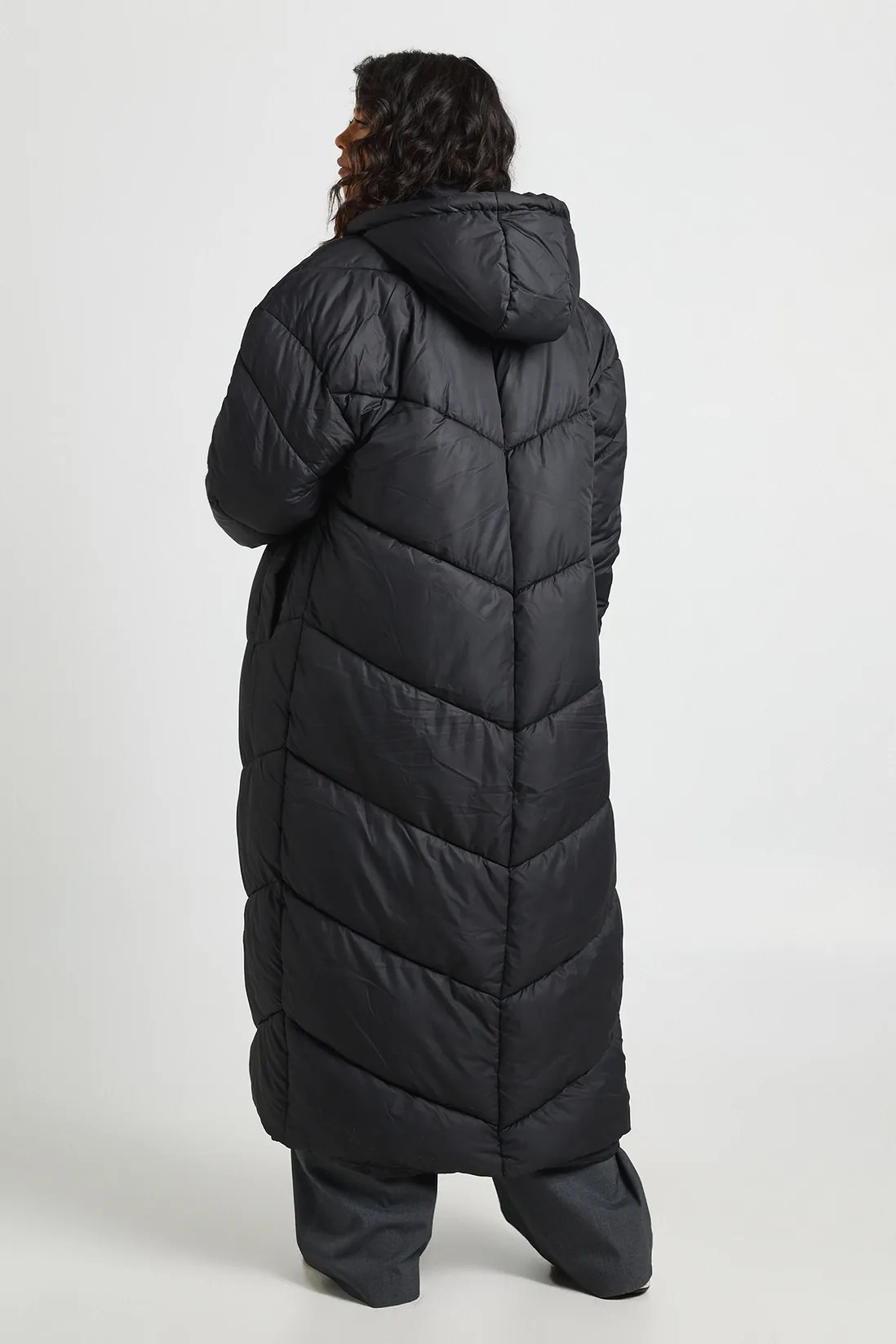 Hooded Quilt Detail Maxi Puffer | Boohoo.com (UK & IE)