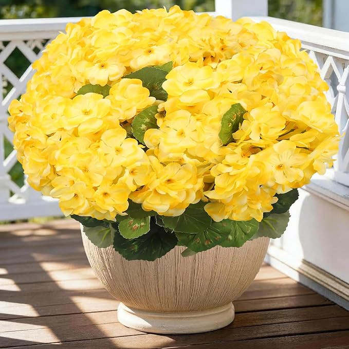 FULLMUSIC Artificial Flowers for Outdoor, UV Resistant Realistic Geranium Fake Flowers-Faux Flowe... | Amazon (US)